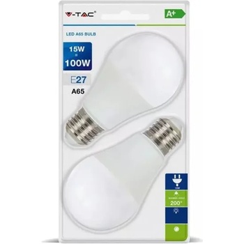 Image 1 of V-TAC A65 E27 15W 6400K 2x (7302)