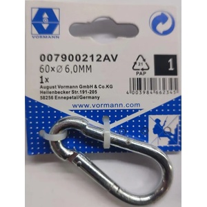 Vorman КАРАБИНА ПОЦИНКОВАНА vrn 6ММ 60x8/6 (4003984662345)