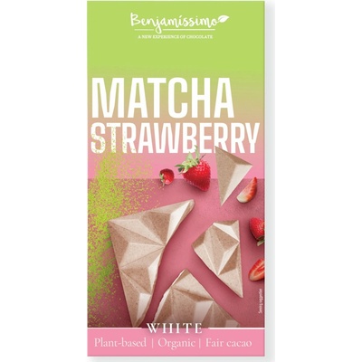 Benjamíssimo Tabulka kakaová bílá matcha-jahoda Bio 60 g