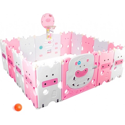 Aga4Kids plastová ohrádka 186 x 156 x 64 cm Ružová