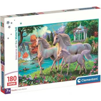 Clementoni - Puzzle Jednorožci pri vodopáde - 180 piese