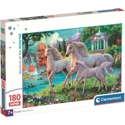 Clementoni - Puzzle Jednorožci pri vodopáde - 180 piese
