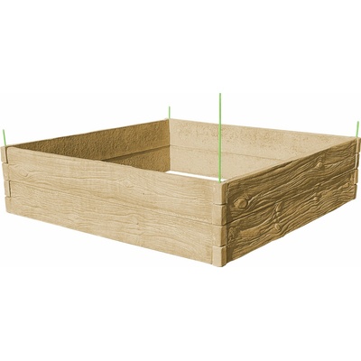 Barigadi Vyvýšený záhon betónový 200 x 200 cm výška 50 cm vzor drevo pieskovec