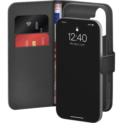 PURO Калъф Puro Wallet Stand за iPhone 17 от еко кожа, с капак, функция портфейл и стойка - черен (PUIPC1763BOOKC8BLK)