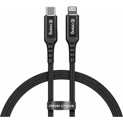 Crong CRG-AL15USCL-BLK USB-C – Lightning 1,5m černý