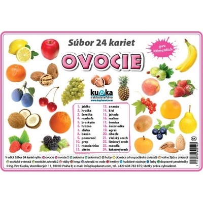 Súbor 24 kariet - ovocie