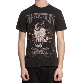AFFLICTION мъжка тениска affliction - sidewinder - black/brown lava wash - a28550-bblv