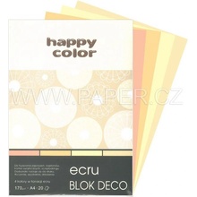 Happy Color Blok Deco Brown A4 170g 20 listů 5 barev hnědé odstíny HA 3717 2030 072