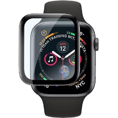 gLine Удароустойчив протектор силиконов за часовник gLine PET с черен кант за Apple iWatch 38mm, Прозрачен/Черен (16446)