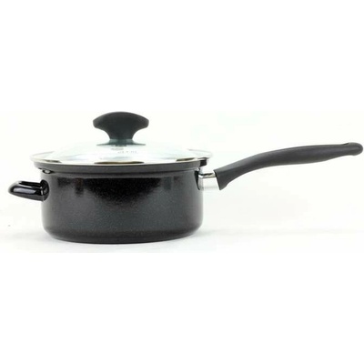 BELIS Smaltovaný rendlík s držadlem a skleněnou poklicí 16 cm - 1.4 l - STANDARD PLUS