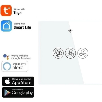 TUYA WiFi+RF vypínač pro ventilátory AS-WS-EU-F - bílý – Hledejceny.cz
