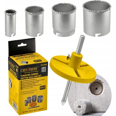 CROWNMAN Vykružovací korunky na beton s tvrdokovem SET 33,53,67,73 CM-0814806
