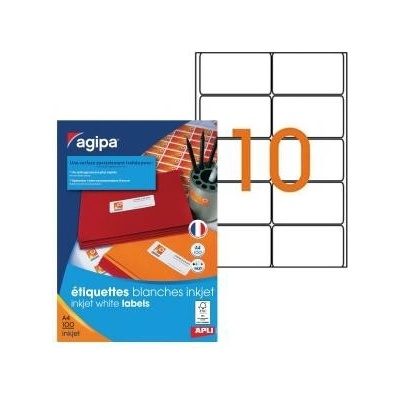 Etikety inkjet 99,1x57mm Agipa A4 100 hárkov