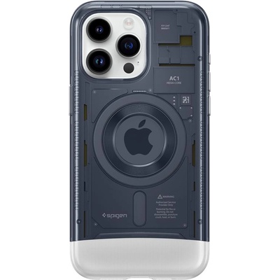 Spigen Classic C1 MagSafe Case - хибриден удароустойчив кейс с висока степен на защита с MagSafe за iPhone 15 Pro Max (сив)