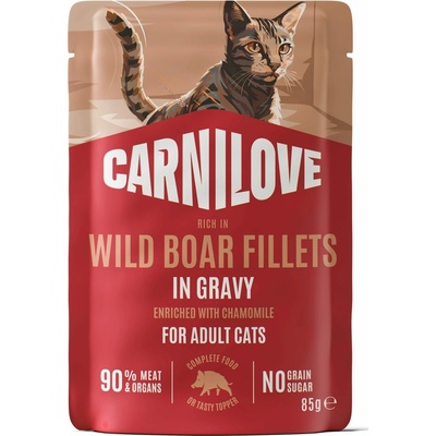 Carnilove Cat kapsička Gravy Divočák + Heřmánek 85 g
