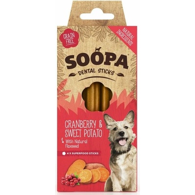 Soopa Dentální tyčinky s brusinkami a batáty 4 tyčinky 100 g