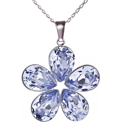 Swarovski Elements Stříbrný náhrdelník fialová kytička (slzička, kapka) 54037.3 Provence Lavender (fialová světlá, lila, šeříková)