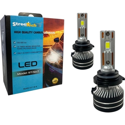 StreeTech Лед крушки - Led система 9006 / HB4 Streetech модел STN2 за фарове - 150 000 Лукса, 45W - Canbus 6000K - 1500% повече светлина (9006STN2)