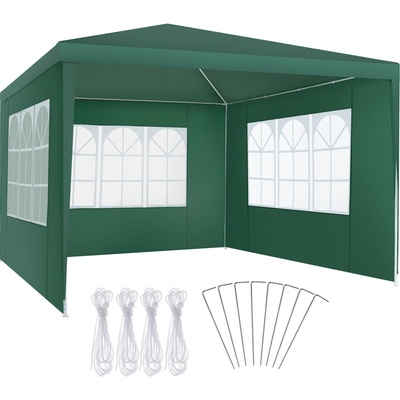 tectake 405964 pavilon barinas se 3 bočními díly, vodotěsný, 3x3m zelená