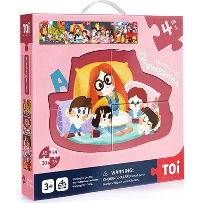 Toi World Детски пъзел Toi World 4 в 1 - Детска градина (TWTP398)