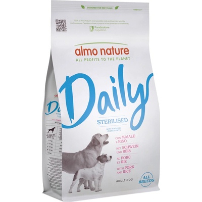 Almo Nature Daily Sterilised všechna plemena vepřové a rýže 2 x 1,2 kg
