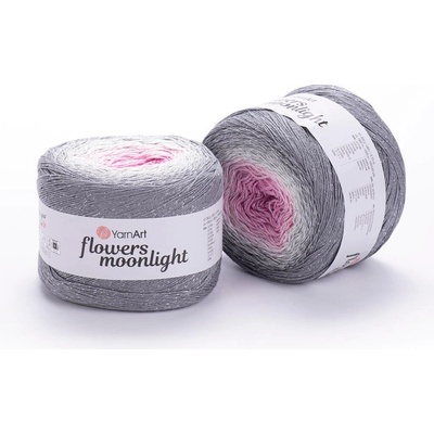 Yarn Art Příze Flowers Moonlight 3293 růžová, světle šedá, šedá