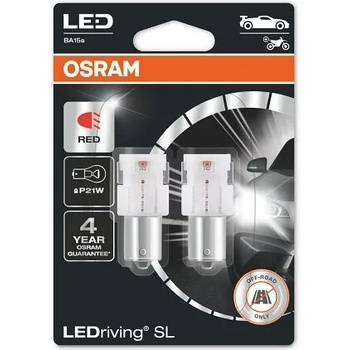 Image 1 of OSRAM LEDriving - BA15S - P21W / RED - 7506DRP (2204) (1371) - комплект 2бр (7506DRP)