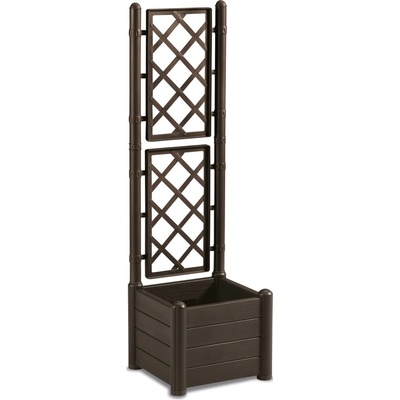 STEFANPLAST Kvetináč, vyvýšený záhon s mriežkou ITALIA 43x43x142cm moka