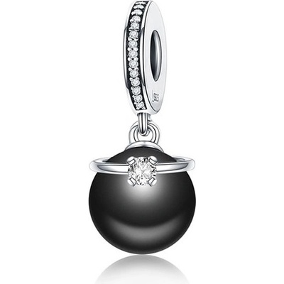 P&J Jewellery Stříbrný visací přívěsek Perla oceánu SB26 Barva Černá