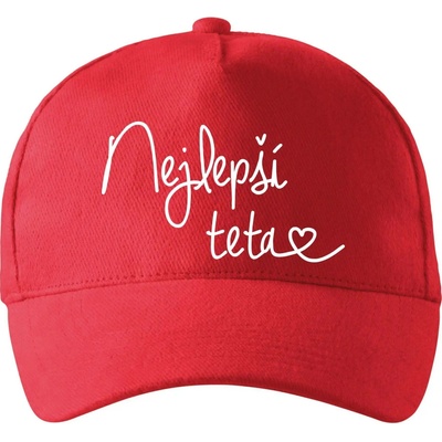 Nejlepší teta se zahnutým kšiltem a látkovou sponou Červená