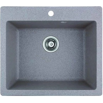 Inter Ceramic Кухненска мивка 8304, Inter Ceramic, гранит, едно корито, със сифон, 50x22.5х57см (8304 SAND CENTRAL HOLE)