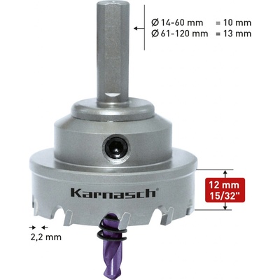 Karnasch 201010019 | Korunkový vrták POWER-MAX 10 HEAVY-DUTY 19 mm