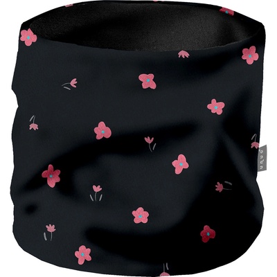 Dětský nákrčník z fleecu Basic Unuo, Černá, Květiny Velikost oblečení: Dětská – Zboží Mobilmania