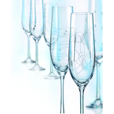 Crystalex-Bohemia Crystal Crystalex Sklenice na šumivé víno VIOLA ELEMENTS 6 ks 190 ml