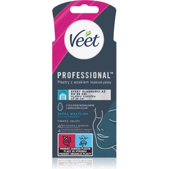 Veet Professional восъчни ленти за епилация за лице за чувствителна кожа на лицето 40 бр