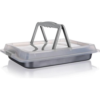 Banquet plech s nepřilnavým povrchem GRANITE 42x29x4,5 cm s víkem