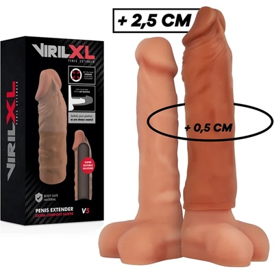 Силиконов пенис удължител, 13, 5см. - Penis Extender V5 Brown (D-227248)