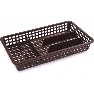 Příborník 21x37cm 5 přihrádek plast úzký, hnědý CZ