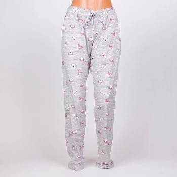 Image 1 of Дамски плюшен панталон-пижама в сиво с мечета