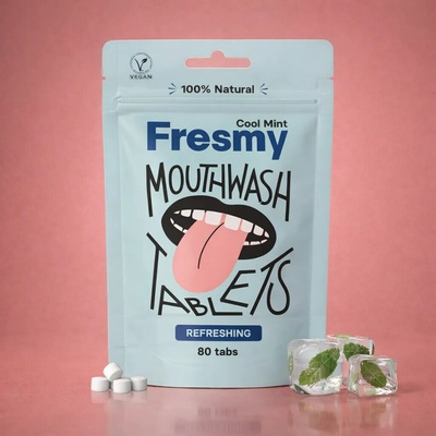 Fresmy Cool Mint ústní voda v tabletách 80 ks