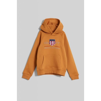 Gant Archive Shield Hoodie hnedá