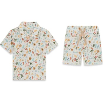 Guess Риза и къси панталони за бебе момче с многоцветни детайли и мечета Guess