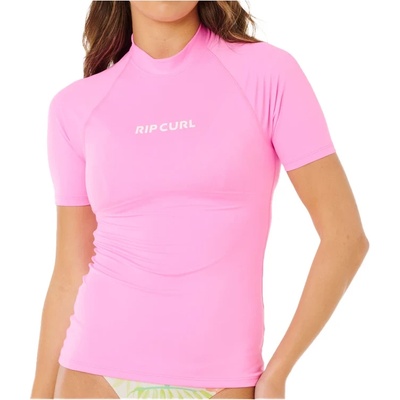 Rip Curl Дамска плажна тениска от ликра Rip Curl Women's Molokai S/S Solid UPF Rashguard Lycra - Super Pink - размер XXL (150-5973-0217)