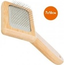 Trixie Jemná kefa tenké drôtené štetiny bambus 7 x 16 cm