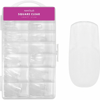 NANI gél tipy v boxe 10 Square Clear krátke 120 ks
