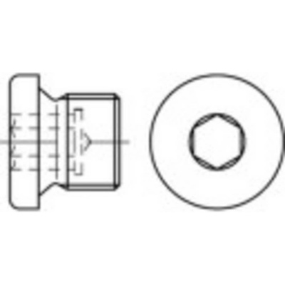 TOOLCRAFT 1061749 záverné skrutky M12 vnútorný šesťhran DIN 908 nerezová ocel A4 100 ks
