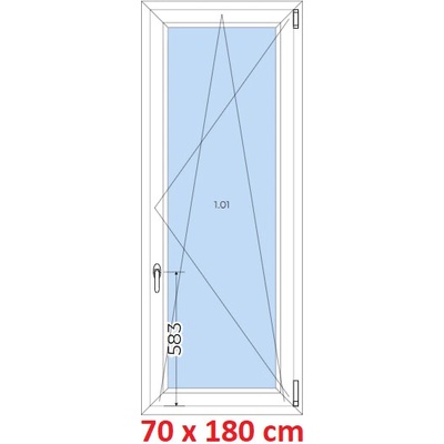 Soft Plastové okno 70x180 cm, otevíravé a sklopné, Antracit struktura/bílá