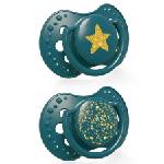 LOVI Силиконови залъгалки Lovi - Stardust, 3-6 месеца, 2 броя, зелени (22/893_gre) - baby