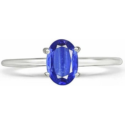 Nefertitis Kyanit modry broušený prsten stříbro RBC309 cca