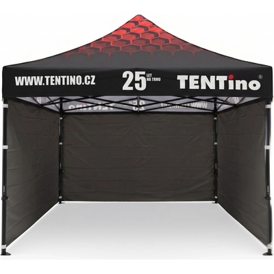 TENTino PROMO 3x3 m STEEL s potlačenou STRECHOU 11A - ČIERNA, konstrukce + střecha TENTino + 4x boční strana